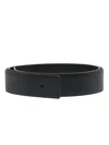 Prada Men Black Leather Belt In Black