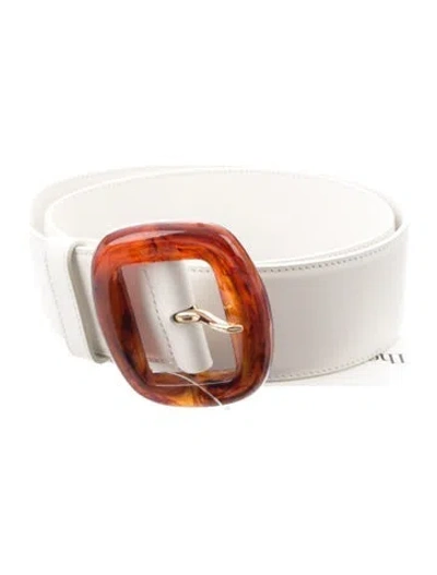 Pre-owned Prada Leather Belt In White