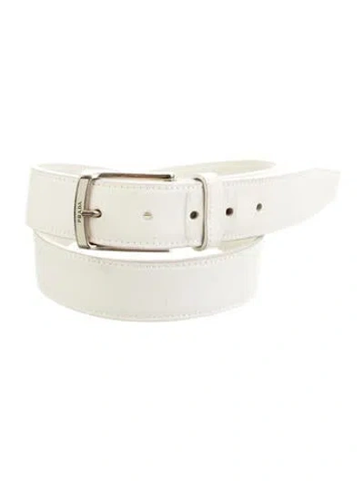 Pre-owned Prada Leather Belt In White
