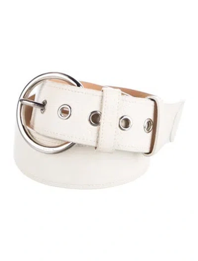 Pre-owned Prada Leather Belt In White