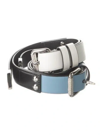 Pre-owned Prada Leather Belt In White