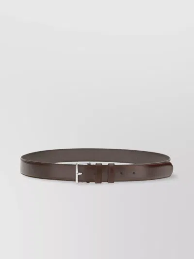 Prada Leather Belt With Adjustable Buckle And Smooth Finish