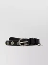 Prada Leather Belt With Adjustable Length And Decorative Studs In Black