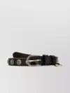 Prada Leather Belt With Adjustable Length And Decorative Studs In Brown