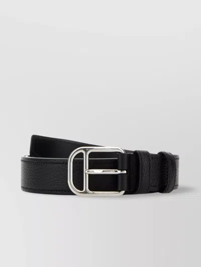 Prada Leather Belt With Adjustable Length And Textured Finish