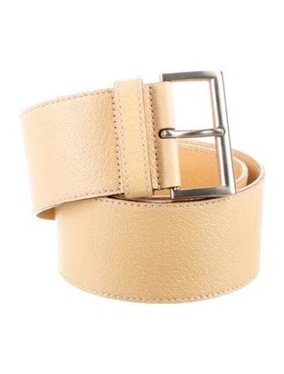 Pre-owned Prada Leather Belt In Yellow