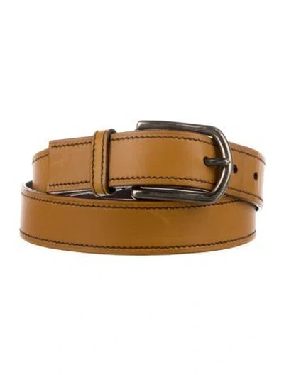 Pre-owned Prada Leather Belt In Yellow