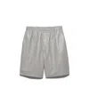Prada Leather Bermudas In Gray