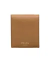 Prada Logo-plaque Saffiano Leather Wallet In Brown