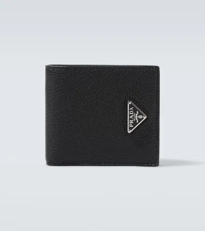 Prada Leather Bifold Wallet In Black