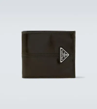 Prada Leather Bifold Wallet In Brown