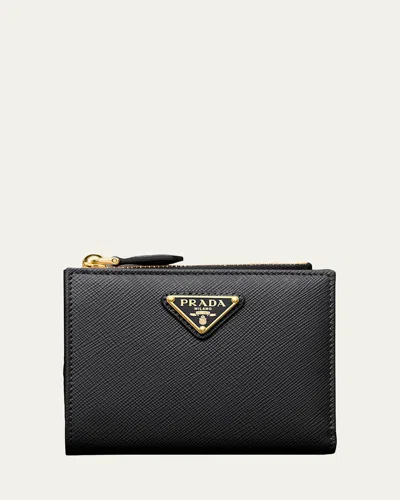 Prada Leather Bifold Wallet In Black