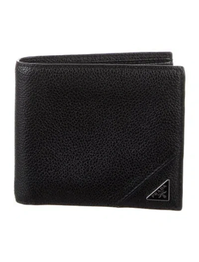 Pre-owned Prada Leather Bifold Wallet In Black