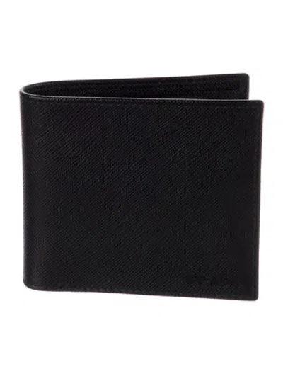 Pre-owned Prada Leather Bifold Wallet In Black