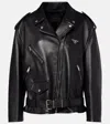Prada Leather Biker Jacket In Black