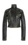 Prada Women Leather Jacket In Black