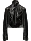 Prada Women Leather Jacket In Black