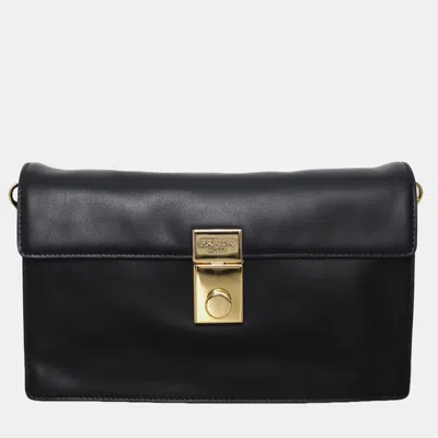 Pre-owned Prada Leather Black Small Soft Sound Crossbody Bag With Charms