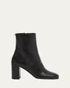 Prada Stylish Leather Ankle Boots With Block Heel In Black