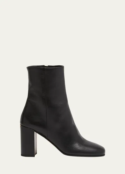 Prada Leather Block-heel Ankle Boots In Nero