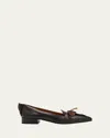Prada Leather Block-heel Loafers In Black