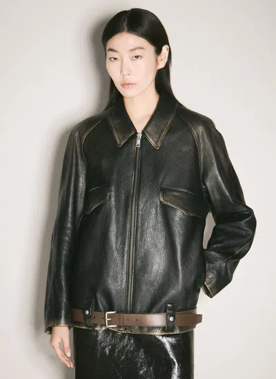 PRADA LEATHER BLOUSON JACKET