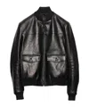 Prada Mens Black Patch-pocket Leather Bomber Jacket In Black
