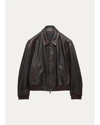 PRADA LEATHER BOMBER JACKET