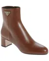 Prada Leather Block-heel Boots In Multi