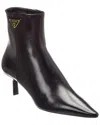 Prada Leather Bootie In Black