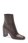 Prada Leather Bootie In Brown