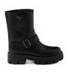 Prada Mid-calf Chunky Sole Round Toe Boots In Black