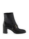Prada Leather Booties In Black