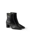 Prada Leather Booties In Black