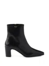 Prada Leather Booties In Black