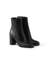 Prada Leather Booties In Black