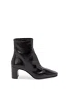 Prada Leather Booties In Black