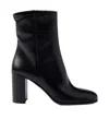 Prada Stylish Leather Ankle Boots With Block Heel In Multi