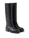 Prada Leather Knee-high Boots With Low Block Heel