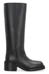 Prada Leather Boots In Black