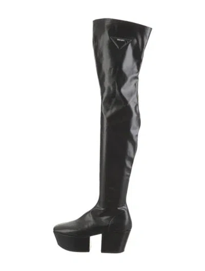 Pre-owned Prada Leather Boots In Black
