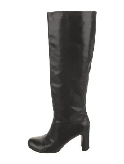 Pre-owned Prada Leather Boots In Black
