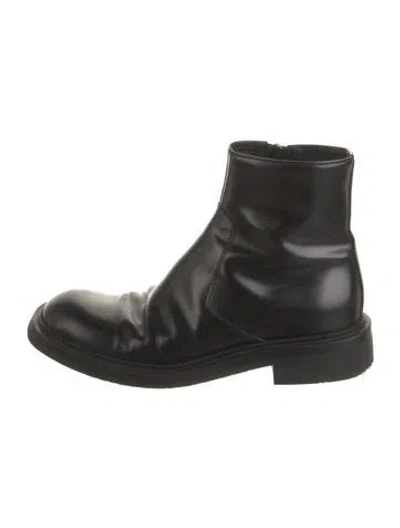 Pre-owned Prada Leather Boots In Black