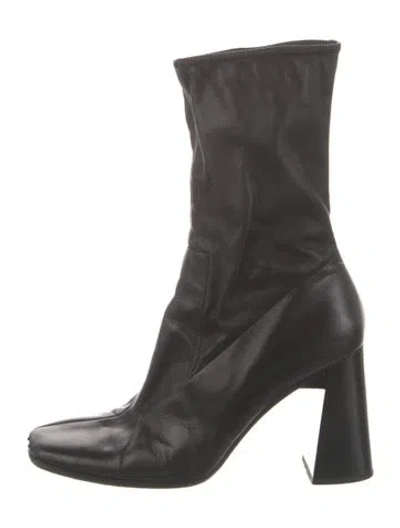 Pre-owned Prada Leather Boots In Black