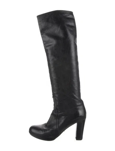 Pre-owned Prada Leather Boots In Black
