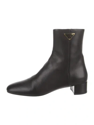 Pre-owned Prada Leather Boots In Black
