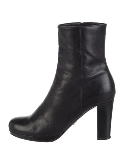 Pre-owned Prada Leather Boots In Black