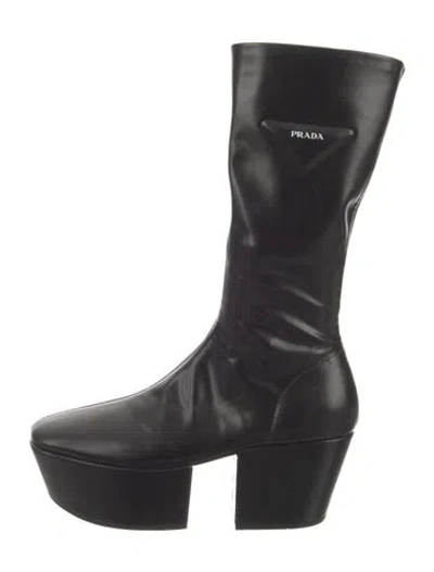 Pre-owned Prada Leather Boots In Black
