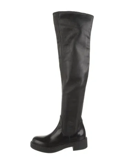 Pre-owned Prada Leather Boots In Black