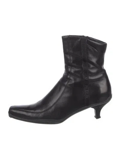 Pre-owned Prada Leather Boots In Black